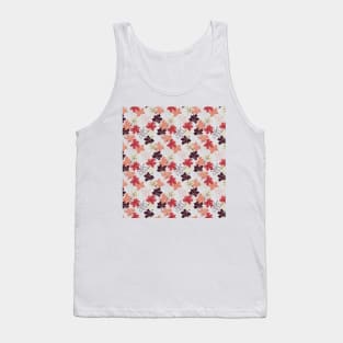Red Autumn Leaves Pattern White Ver Tank Top